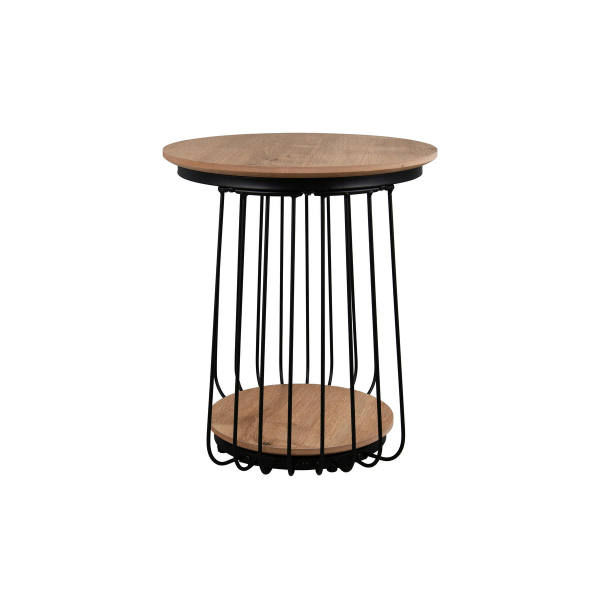 BEISTELLTISCH 35/35/40 cm Schwarz, Eiche Artisan rund  - Schwarz/Eiche Artisan, MODERN, Holzwerkstoff/Metall (35/35/40cm) - Milino