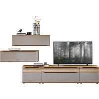 WOHNWAND  in Grau, Eichefarben  300/215/45 cm  - Eichefarben/Schwarz, KONVENTIONELL, Holzwerkstoff/Kunststoff (300/215/45cm) - Venda