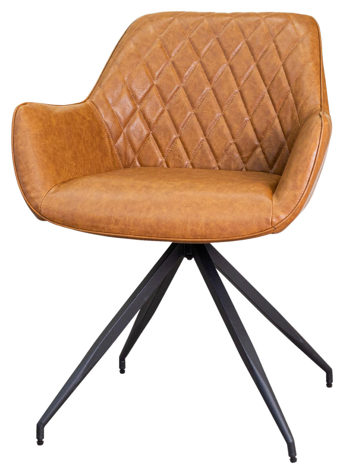 ARMLEHNSTUHL-SET 2 Stück  in Lederlook  - Cognac, KONVENTIONELL, Textil/Metall (62/82/61cm) - MID.YOU