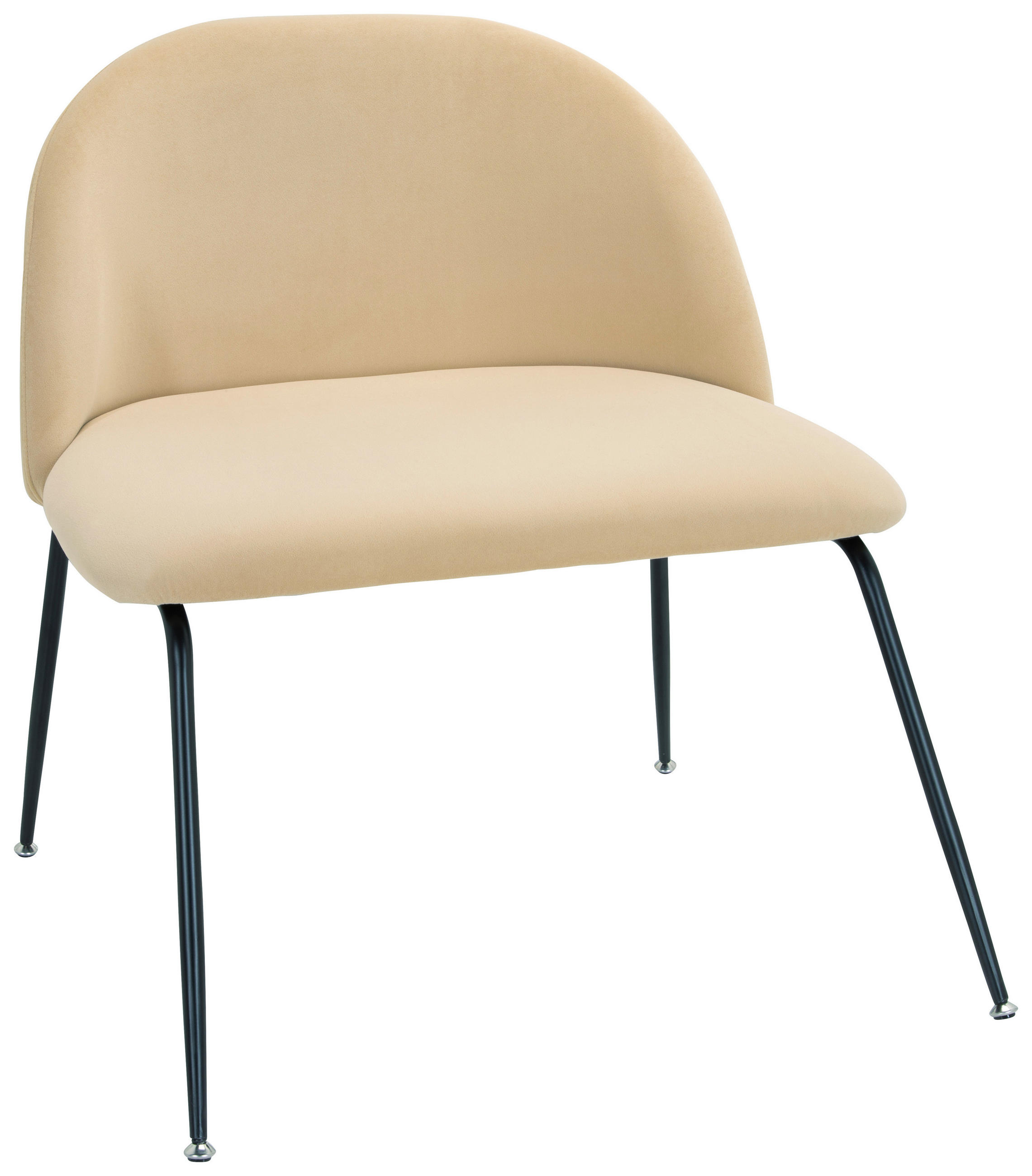 STUHL Samt Beige  - Beige/Schwarz, Basics, Textil/Metall (72/80/65cm) - MID.YOU