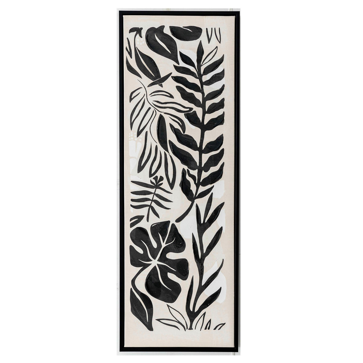 BILD Blätter 30/90 cm  - Schwarz, LIFESTYLE, Holz/Kunststoff (30/90cm) - Monee