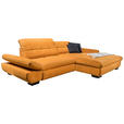 ECKSOFA in Mikrofaser Currygelb  290/198 cm  - Currygelb/Schwarz, Design, Textil/Metall (290/198cm) - Xora