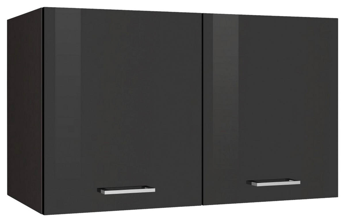 KÜCHENOBERSCHRANK 100/57/34 cm  in Graphitfarben  - Silberfarben/Graphitfarben, MODERN, Holzwerkstoff/Metall (100/57/34cm) - Held