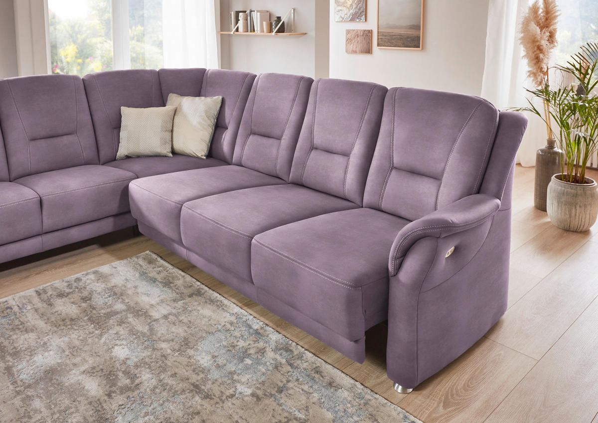 ECKSOFA in Mikrofaser Flieder, Lila  - Beige/Lila, Konventionell, Textil/Metall (223/275cm) - Beldomo Comfort