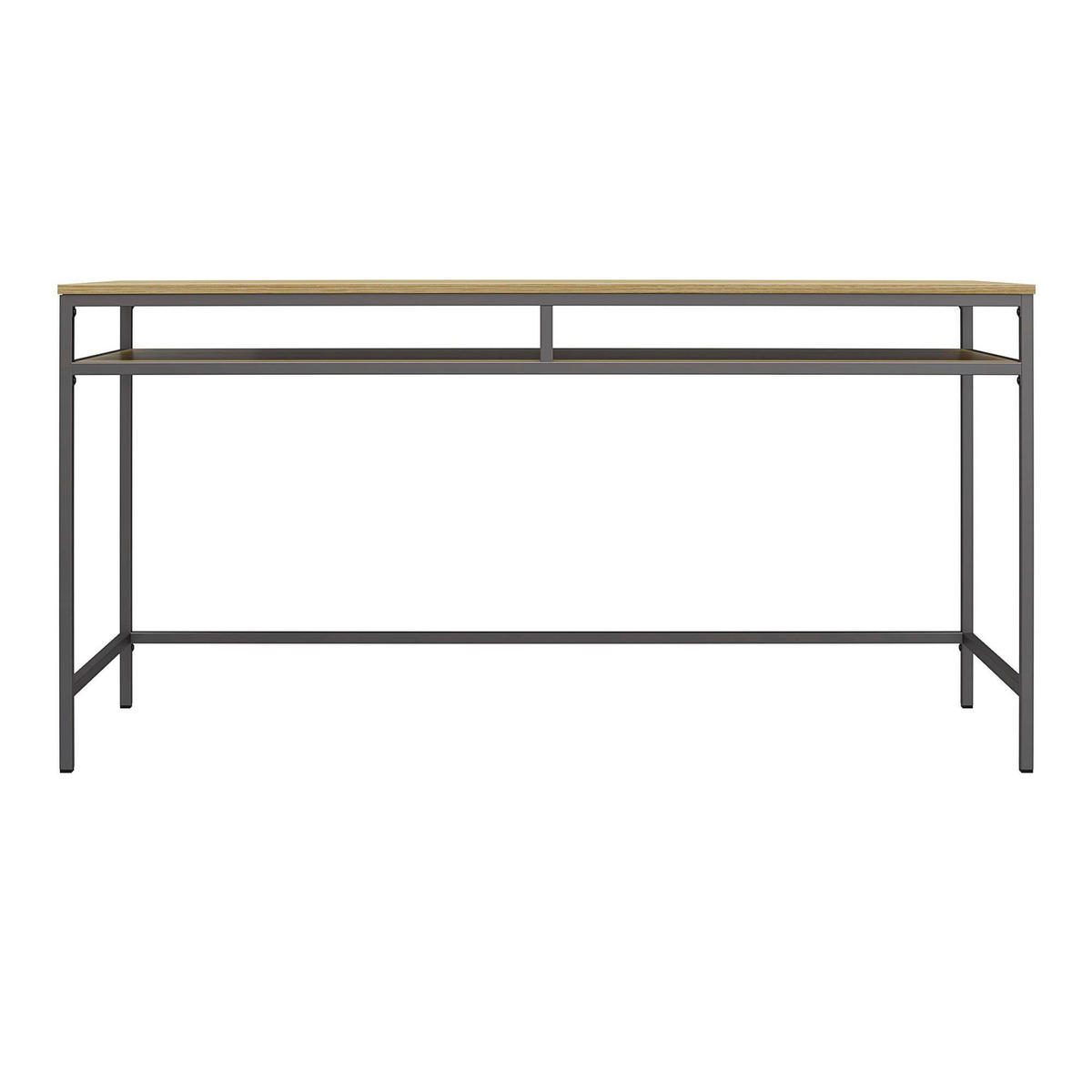 SCHREIBTISCH 151/75/50 cm  in Eiche grau  - Eiche grau/Grau, Design, Holzwerkstoff/Metall (151/75/50cm) - MID.YOU