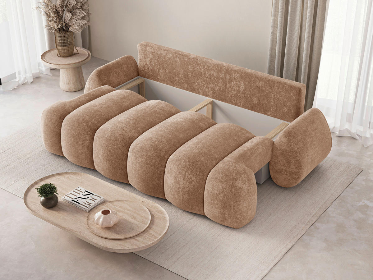 SCHLAFSOFA STONE in Rostfarben  - Rostfarben/Schwarz, Design, Kunststoff/Textil (270/103/113cm) - MID.YOU