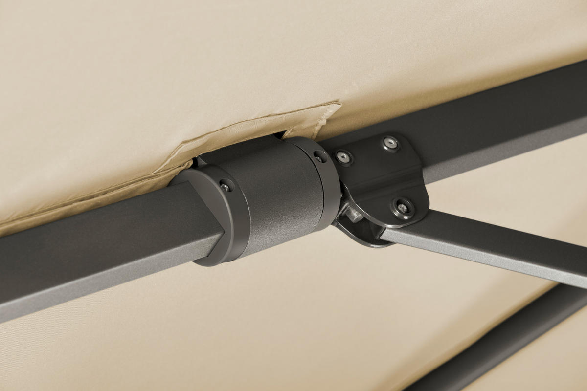 AMPELSCHIRM   - Anthrazit/Naturfarben, Basics, Textil/Metall (358/263/300cm) - Schneider