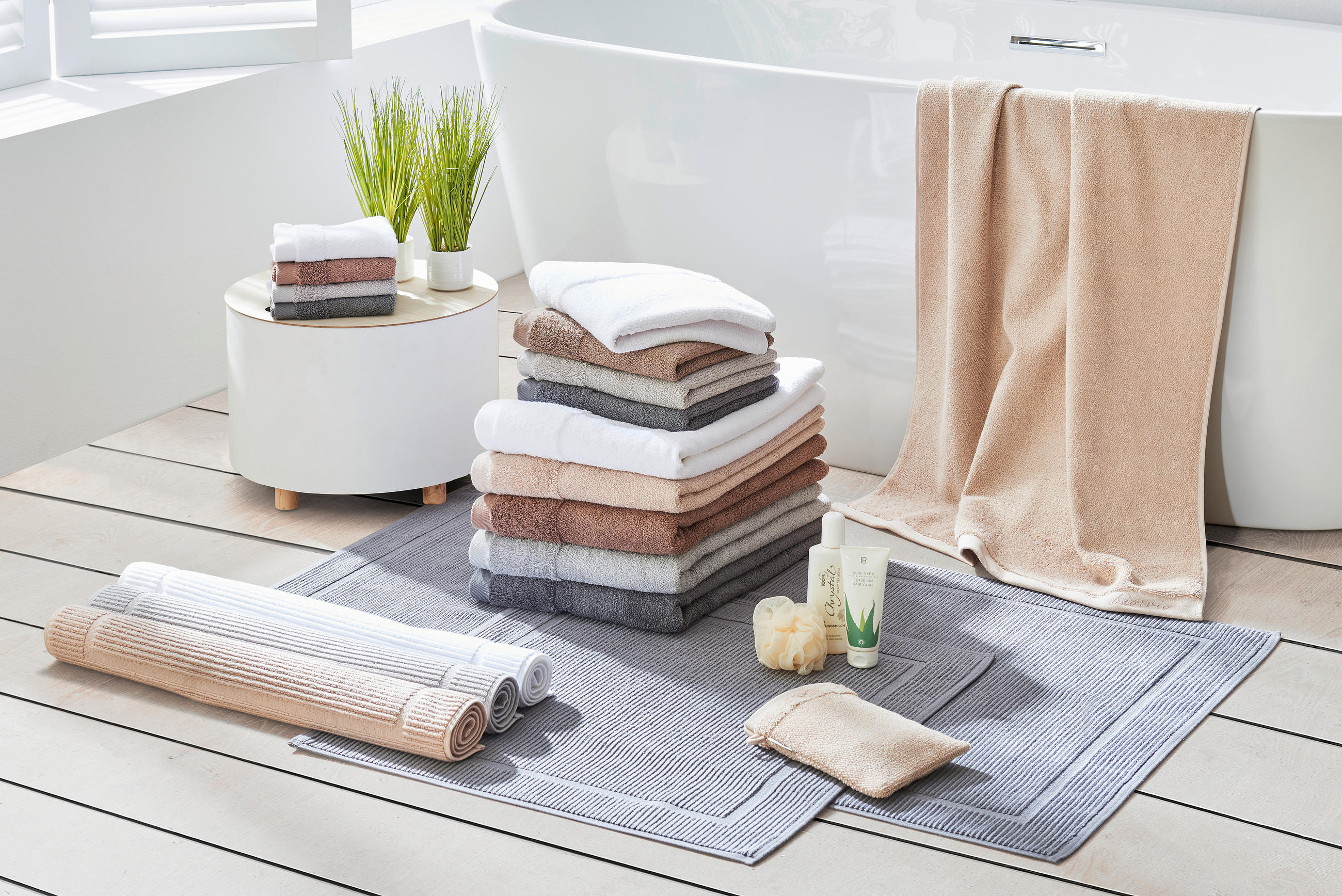 KÚPEĽŇOVÁ PREDLOŽKA, 50/60 cm - béžová, Basics, textil (50/60cm) - Bio:Vio