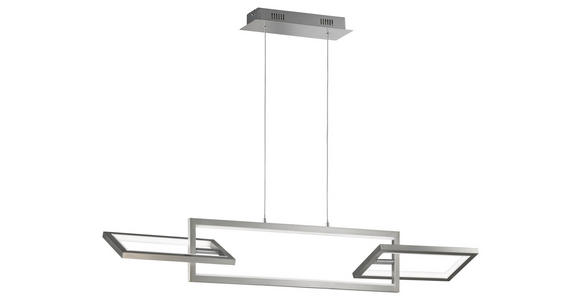 LED-HÄNGELEUCHTE 100 cm - Nickelfarben, Design, Kunststoff/Metall (100cm) - Ambiente