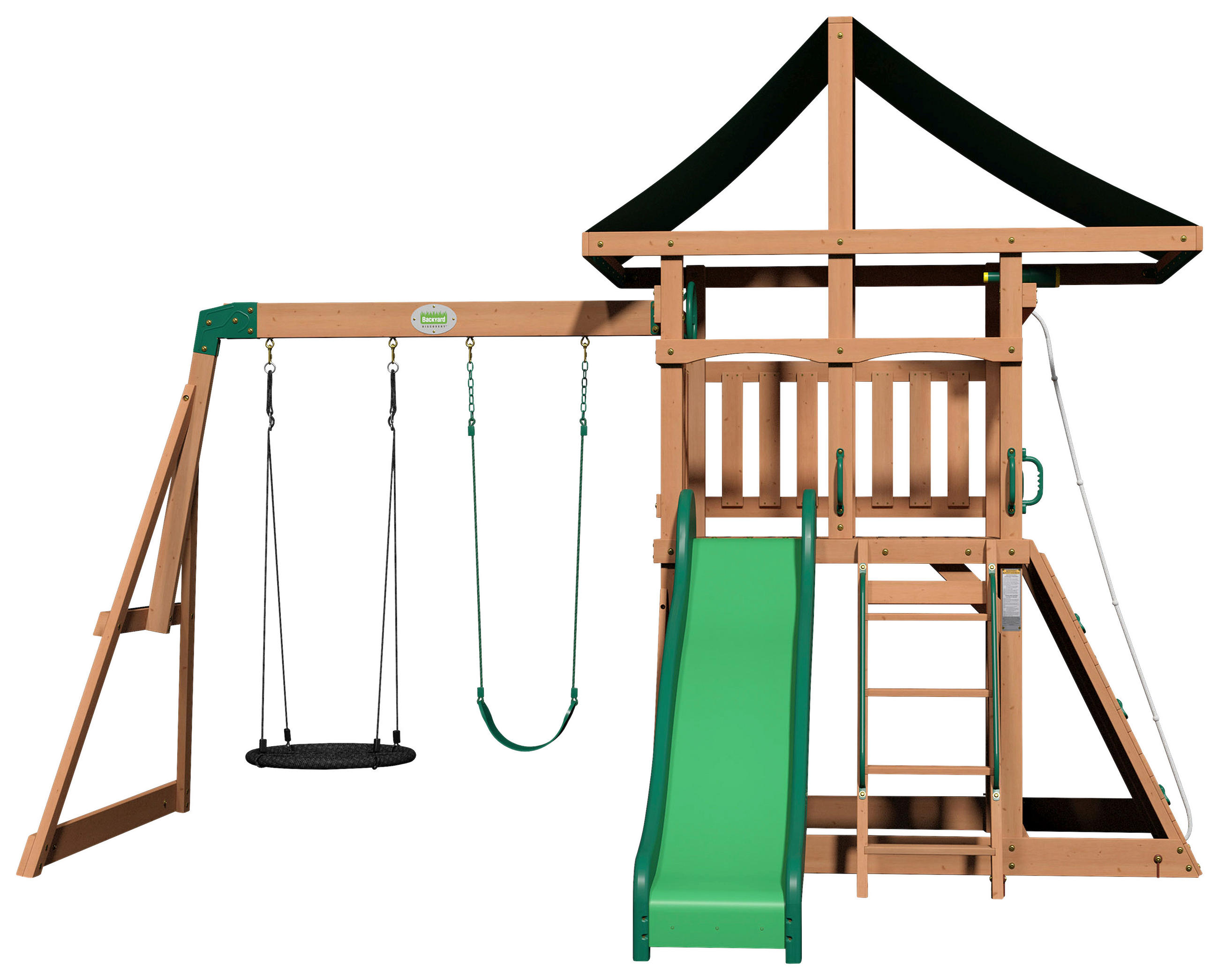 SPIELTURM GRAYSON PEAK 380/300/410 cm  - Braun/Grün, KONVENTIONELL, Holz (380/300/410cm) - Ambia Garden