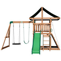 SPIELTURM GRAYSON PEAK 380/300/410 cm  - Braun/Grün, Konventionell, Holz (380/300/410cm)