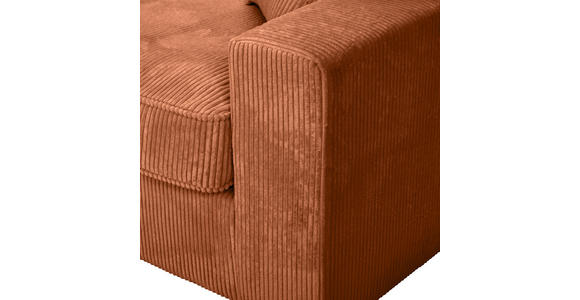 ECKSOFA Rostfarben Cord Zierkissen, Rückenkissen, Rücken echt  - Rostfarben/Schwarz, MODERN, Kunststoff/Textil (228/307cm) - Carryhome
