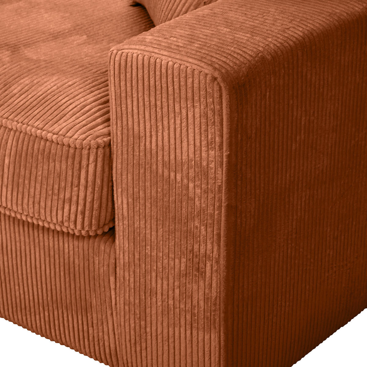 ECKSOFA Cord Rostfarben  - Rostfarben/Schwarz, Modern, Kunststoff/Textil (228/307cm) - Carryhome