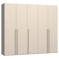 DREHTÜRENSCHRANK 253/220/59 cm,  in Kaschmir, Hellbraun, 5-türig  - Hellbraun/Kaschmir, Design, Holzwerkstoff/Metall (253/220/59cm) - Jutzler