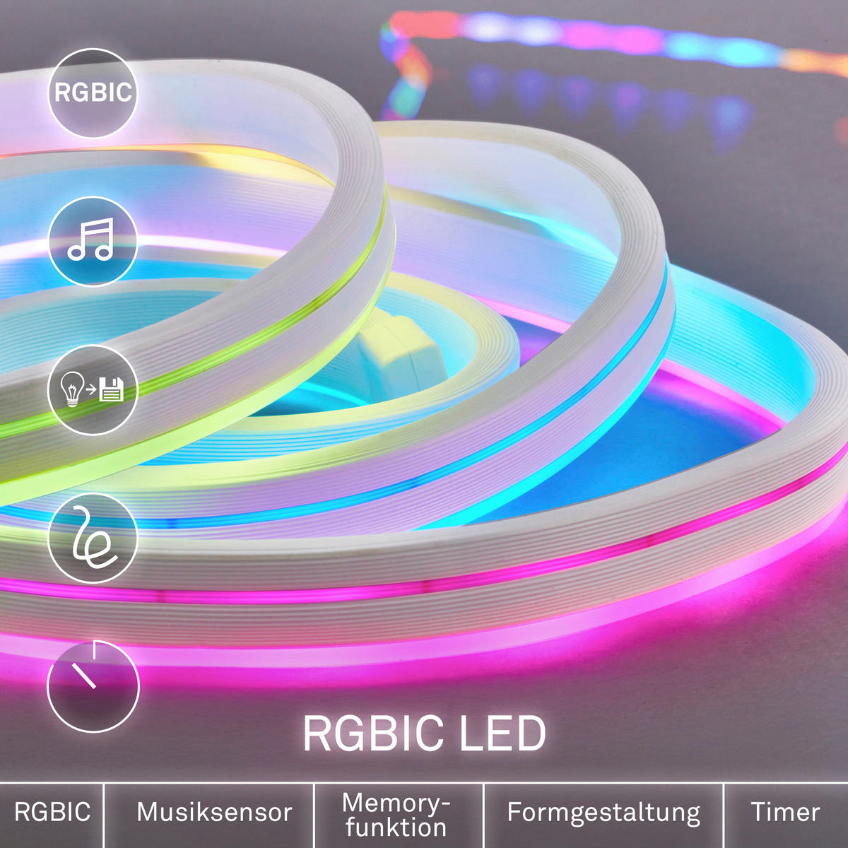 LED SZALAG  - fehér, Basics, műanyag (300/0,7/1,4cm)