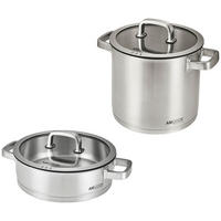 KOCHTOPFSET SENNA S4+ 4-teilig  - Edelstahlfarben, Basics, Glas/Metall - Am Cook