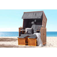 STRANDKORB - Braun/Grau, MODERN, Holz/Kunststoff (116/159/78cm)