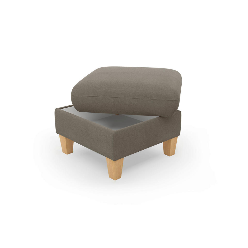Thumbnail - Sit & More Hocker Rochelle E, Schlamm, Textil, Buche, massiv, quadratisch, 58x47x58 cm, Goldenes M, Oeko-Tex® Standard 1...