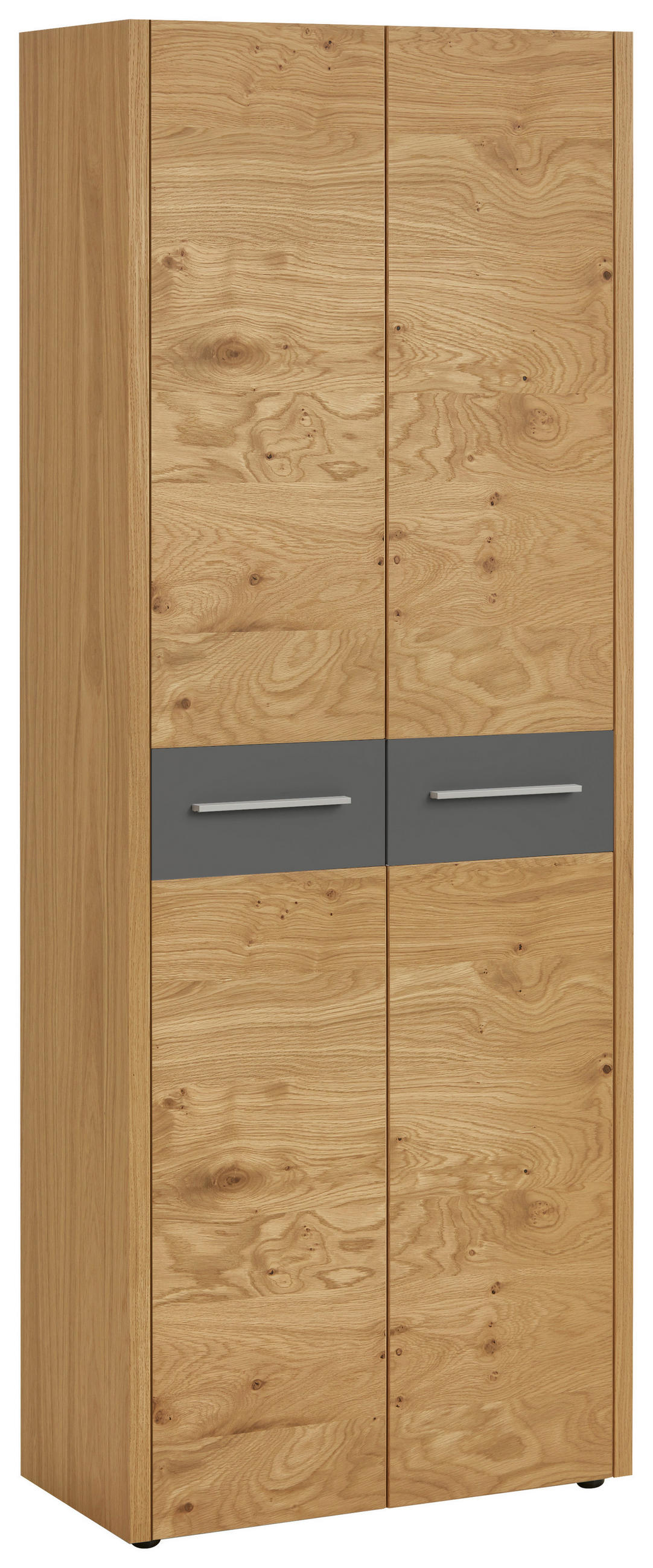 GARDEROBENSCHRANK  in 73/193/37 cm  - Eichefarben/Silberfarben, Design, Holz/Holzwerkstoff (73/193/37cm)