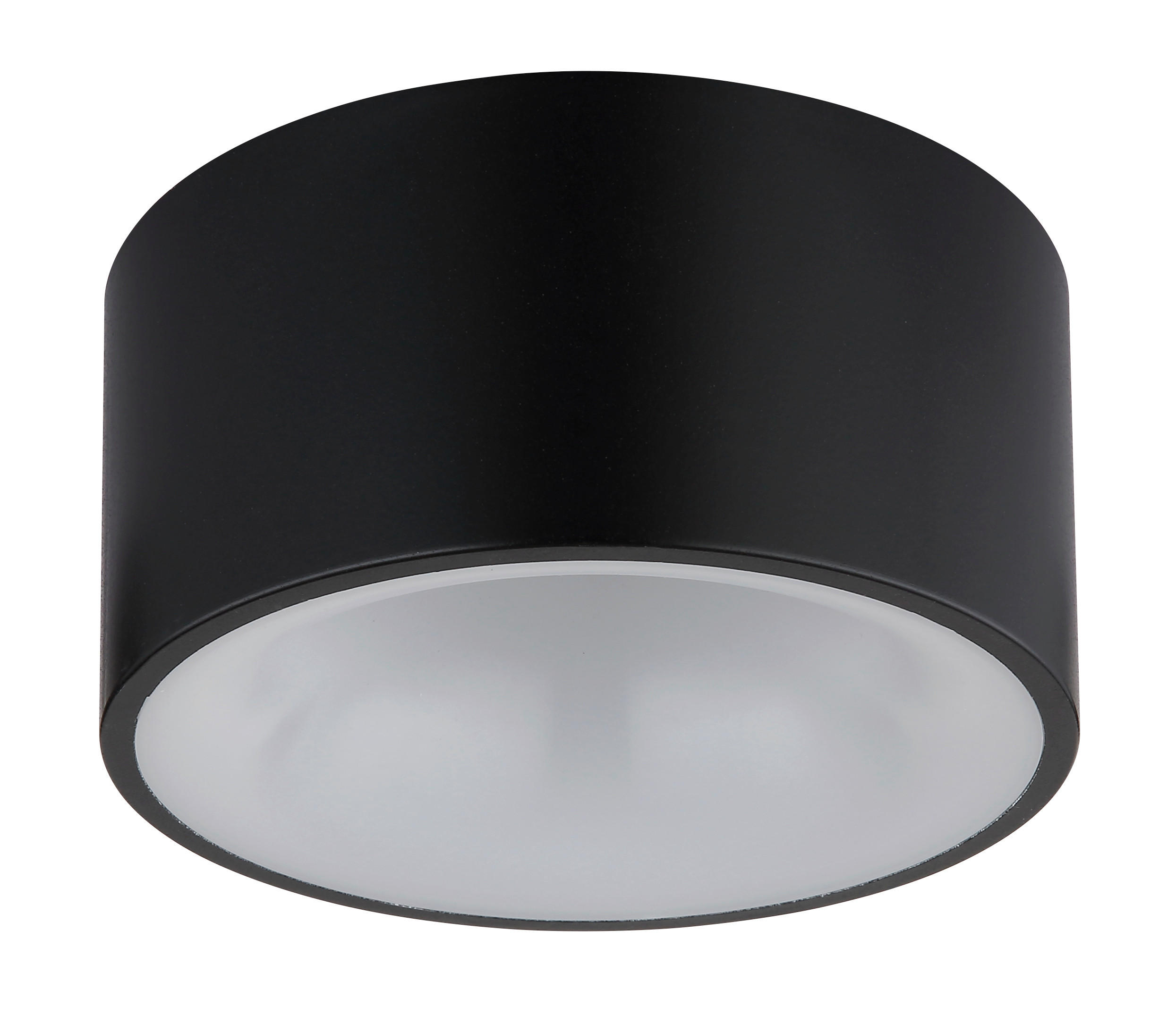 LED-DECKENLEUCHTE RAYMOND 15/7,5 cm   - Opal/Schwarz, Basics, Kunststoff/Metall (15/7,5cm)