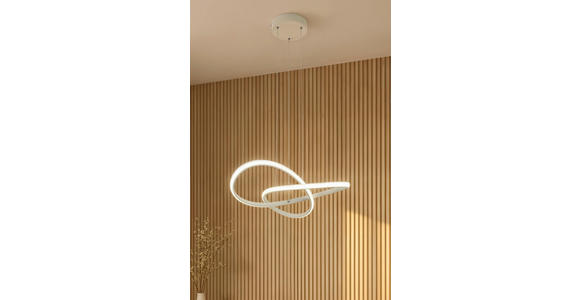 LED-HÄNGELEUCHTE 55/120 cm  - Sandfarben/Chromfarben, Design, Kunststoff/Metall (55/120cm) - Novel