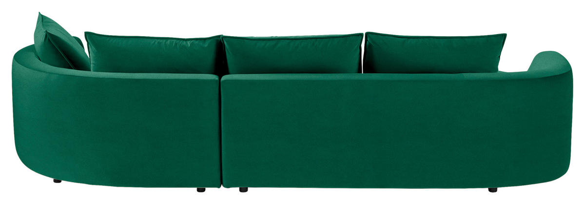 BIGSOFA Samt Grün  - Schwarz/Grün, Design, Kunststoff/Textil (322/66/154cm) - home24