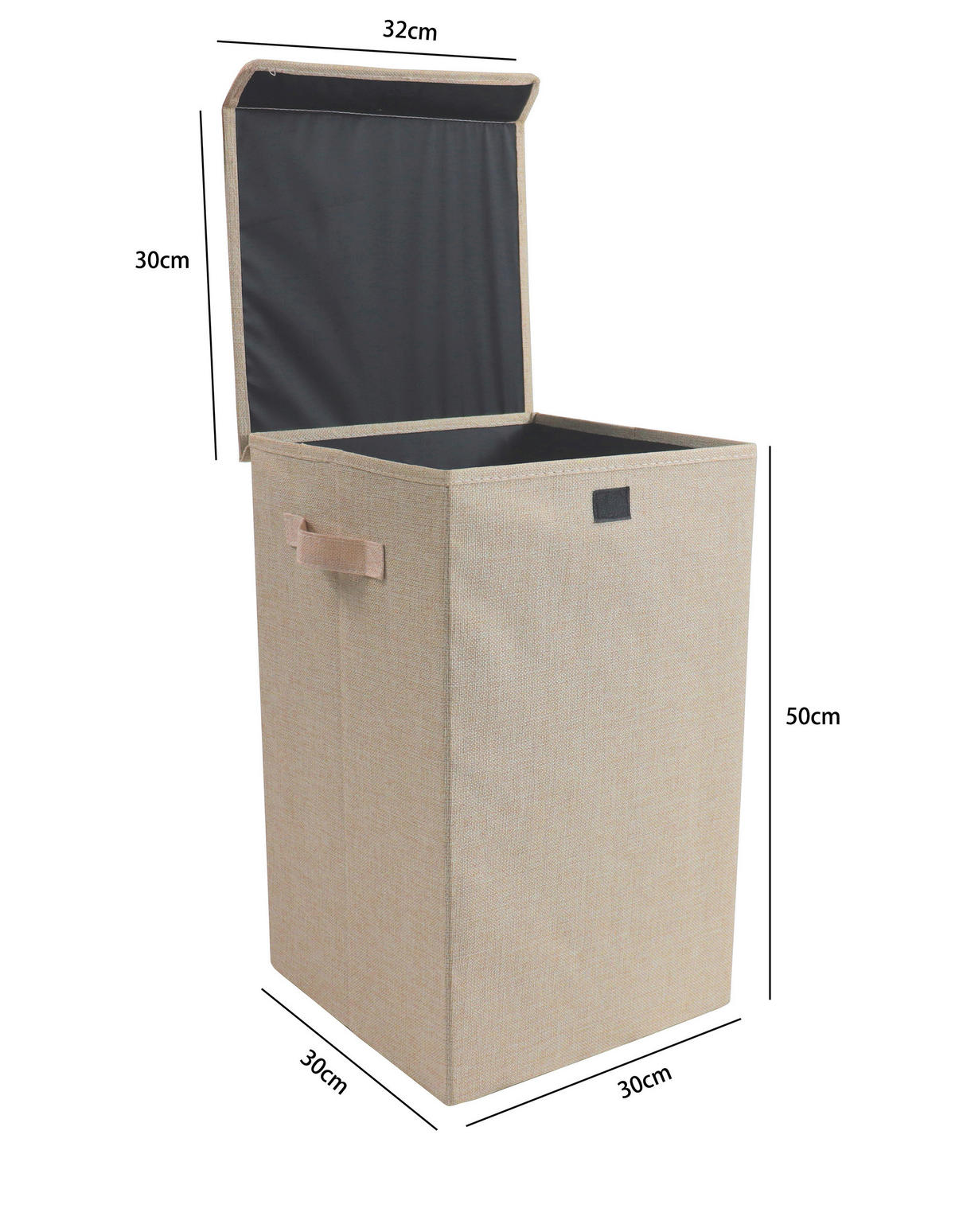 WÄSCHEKORB - Creme, MODERN, Textil (30/50/30cm) - MID.YOU