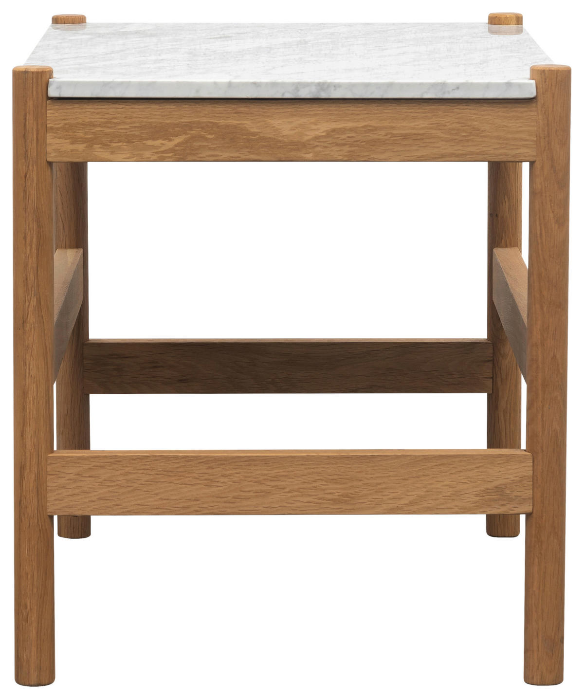 KONFERENČNÍ STOLEK, přírodní barvy, bílá, dřevo, kámen, 60/42/40 cm - bílá/přírodní barvy, Moderní, dřevo/kámen (60/42/40cm) - MID.YOU