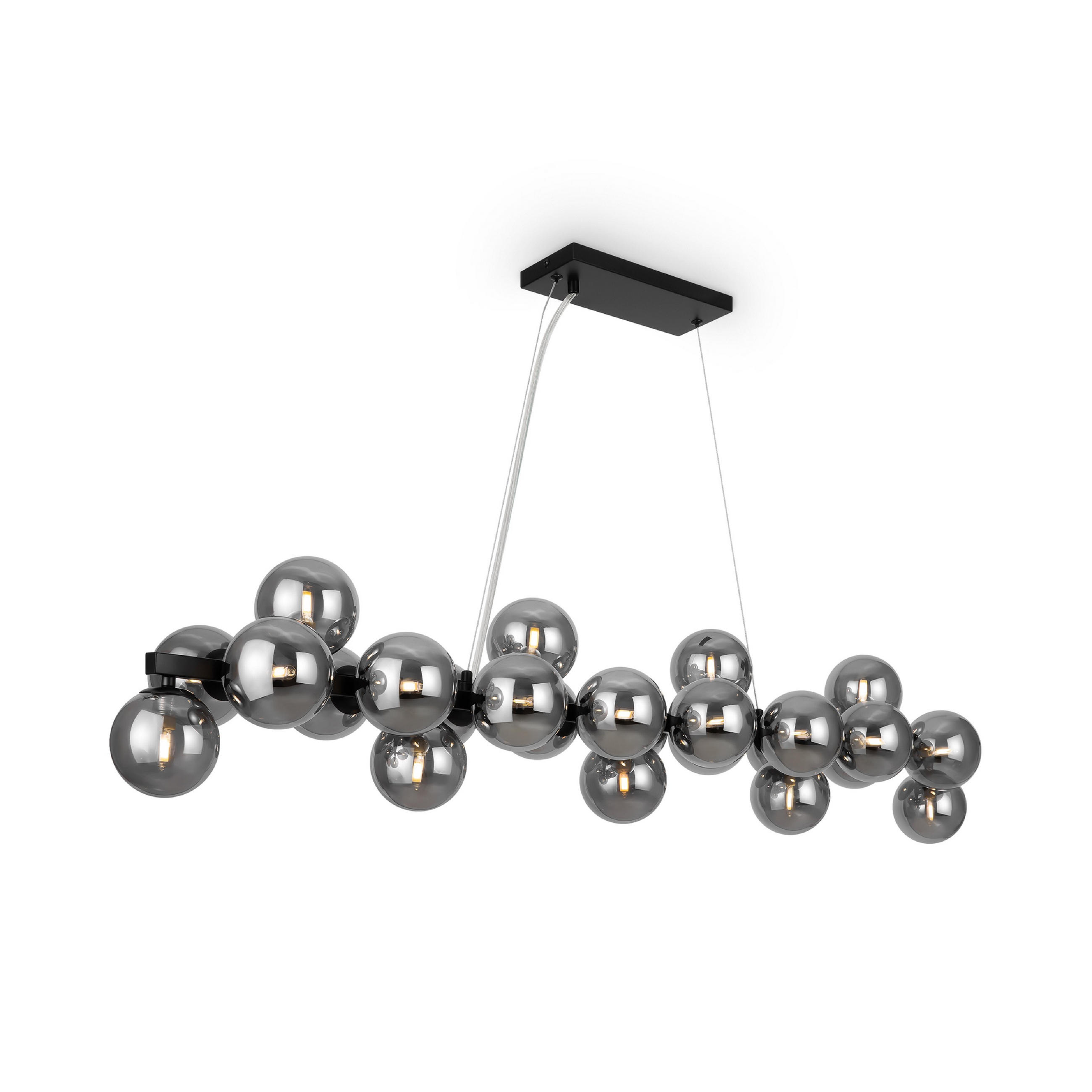 PENDELLEUCHTE 23,8/22,8/123,5 cm  - Schwarz, Trend, Glas/Metall (23,8/22,8/123,5cm) - MAYTONI