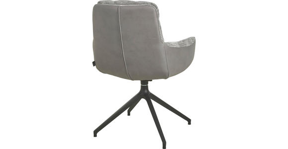 ARMLEHNSTUHL in Chenille, Mikrofaser - Schwarz/Grau, Design, Textil/Metall (63/90/69cm) - Johann Jakob