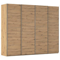 SCHWEBETÜRENSCHRANK 271/235/68 cm,  in Eiche Artisan, 4 Tür(en)  - Chromfarben/Eiche Artisan, Design, Holzwerkstoff/Metall (271/235/68cm) - Novel