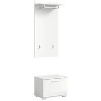 GARDEROBE 2-teilig  in  - Weiß Hochglanz, Design, Holzwerkstoff (55/191/37cm) - MID.YOU