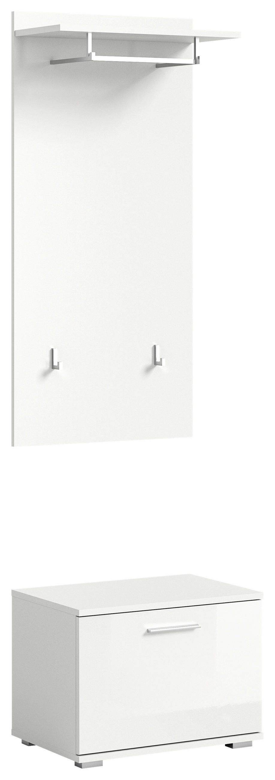 GARDEROBE 2-teilig  in  - Weiß Hochglanz, Design, Holzwerkstoff (55/191/37cm) - MID.YOU