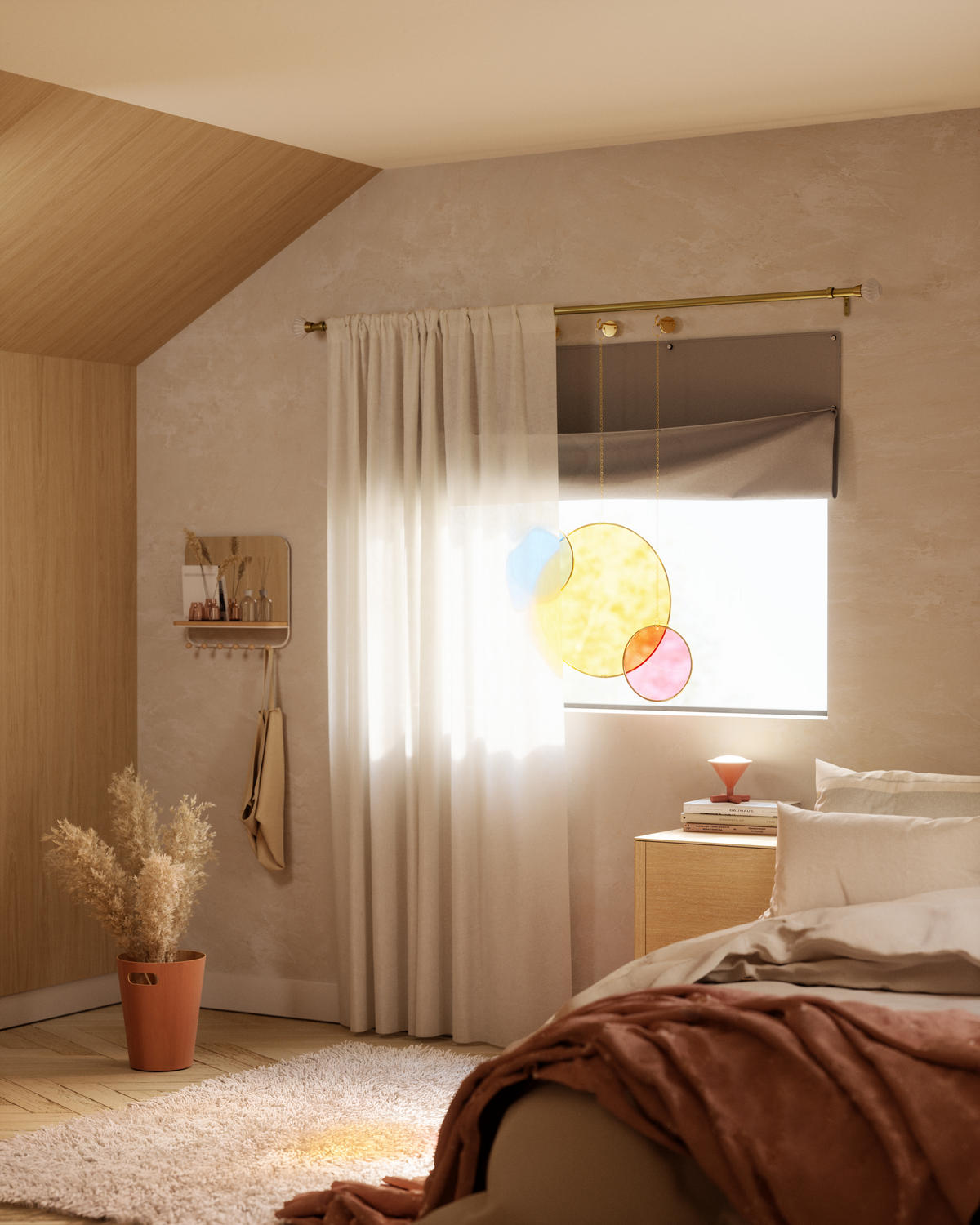 STENSKA DEKORACIJA    - lila/svetlo modra, Basics, kovina/umetna masa (46/3/46cm) - Umbra