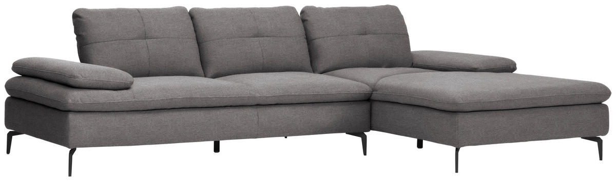 ECKSOFA in Webstoff Anthrazit  301/179 cm  - Anthrazit/Schwarz, Design, Textil/Metall (301/179cm) - Chilliano