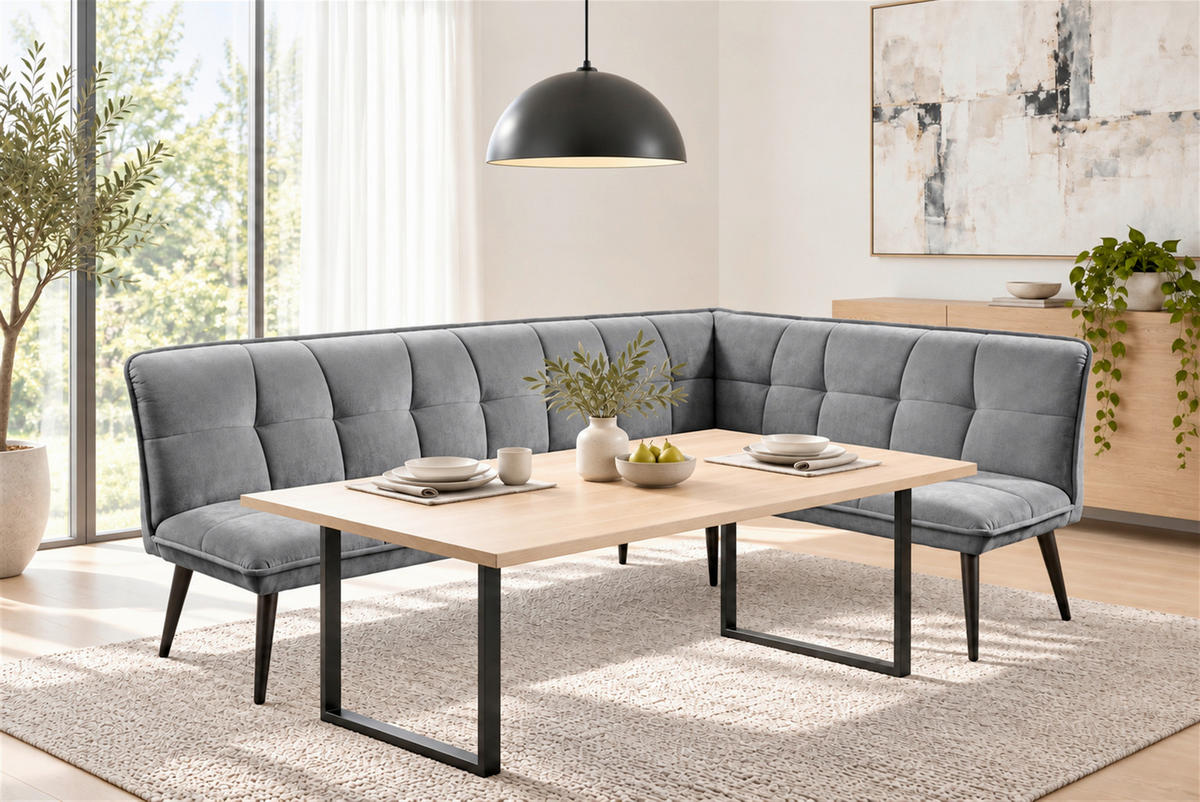 UGAONA KLUPA  antracit   - crna/antracit, Moderno, drvo/tekstil (240/161cm) - Livetastic