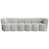 VIERSITZER-SOFA 307/84/107 cm  in Chenille Grau  - Schwarz/Grau, MODERN, Kunststoff/Textil (307/84/107cm) - Milino