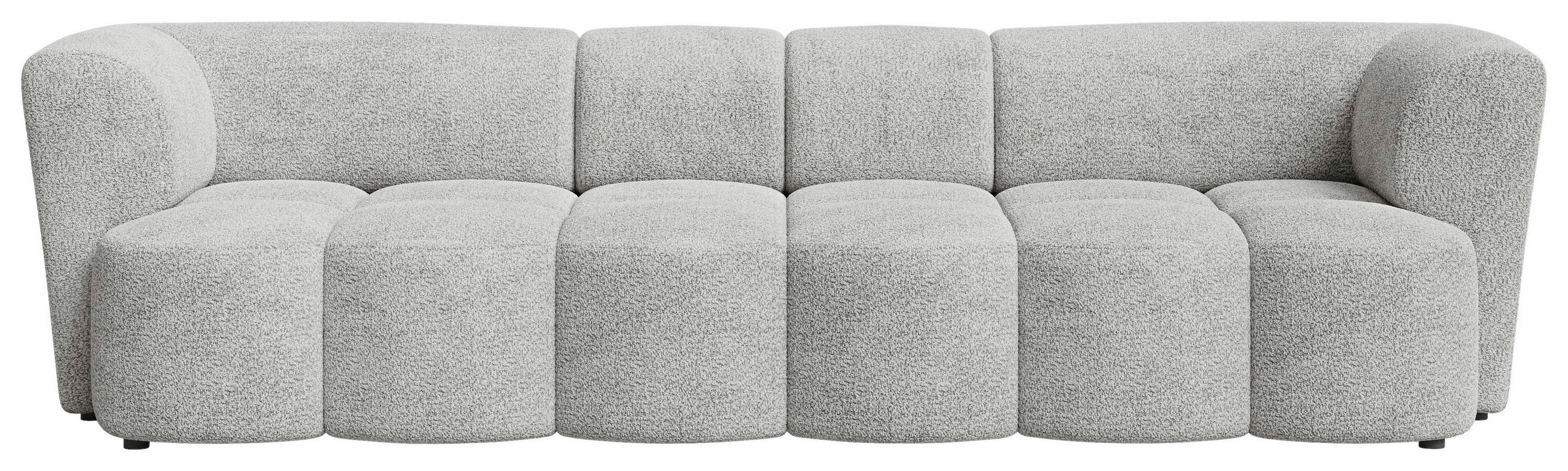 Milino Viersitzer-Sofa Grau 307x84x107 cm