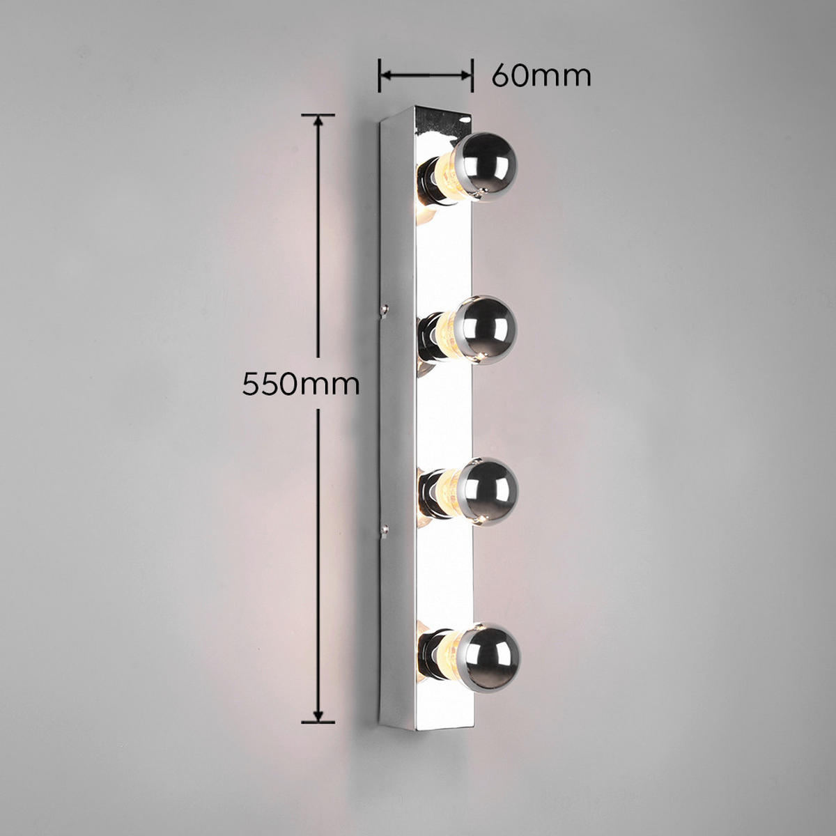 BADEZIMMER-WANDLEUCHTE   - Chromfarben, Basics, Metall (6/55/8,5cm) - Trio Leuchten
