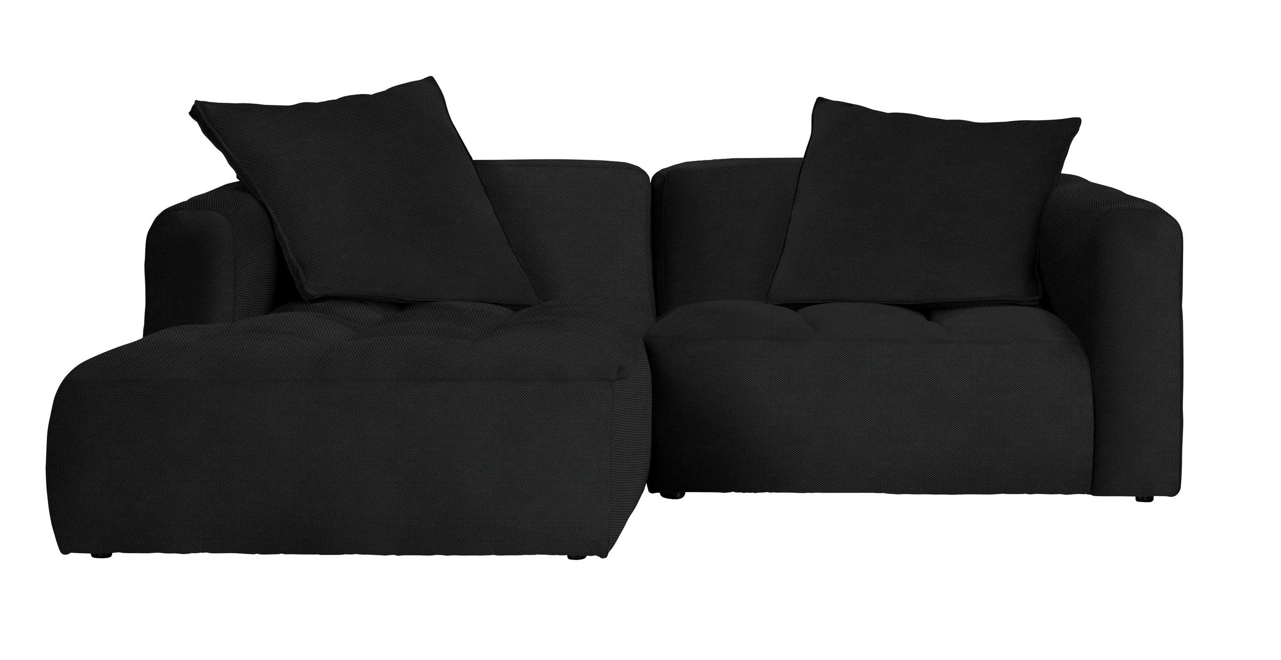 ECKSOFA in Webstoff Schwarz  - Schwarz, Modern, Kunststoff/Textil (173/240cm) - Stylife