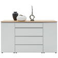 SIDEBOARD 180/102/41 cm  - Eichefarben/Silberfarben, Design, Holz/Holzwerkstoff (180/102/41cm) - Dieter Knoll