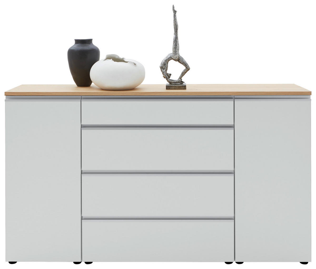 SIDEBOARD  in 180/102/41 cm  - Eichefarben/Silberfarben, Design, Holz/Holzwerkstoff (180/102/41cm) - Dieter Knoll