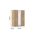 DREHTÜRENSCHRANK 151/197/60 cm 3-türig Eichefarben  - Eichefarben/Silberfarben, Design, Glas/Holzwerkstoff (151/197/60cm) - Novel