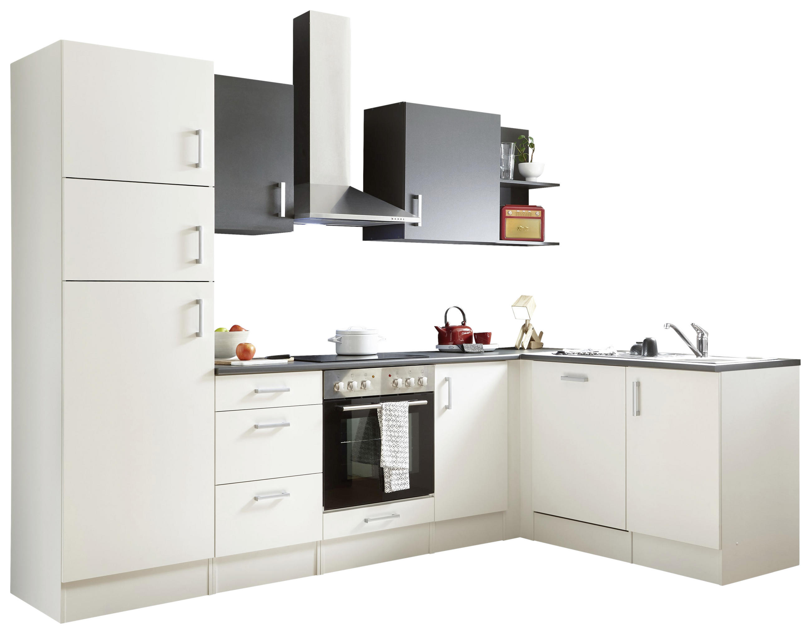 KUHINJSKI BLOK BEZ UREĐAJA antracit, bijela - bijela/antracit, Basics, drvni materijal (280/175cm) - Xora