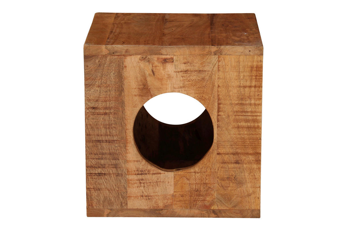 BEISTELLTISCH 35/35/35 cm Mangoholz massiv Naturfarben quadratisch  - Naturfarben, Design, Holz (35/35/35cm) - Livetastic