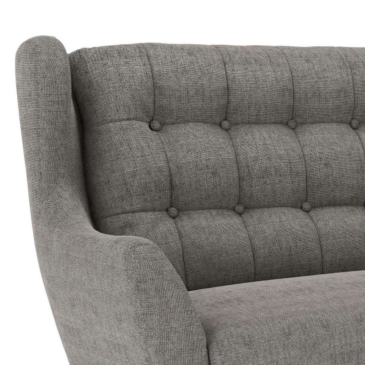 ECKSOFA in Webstoff Dunkelgrau  - Eichefarben/Dunkelgrau, Konventionell, Holz/Textil (173/107/250cm) - Trendmanufaktur