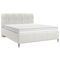 POLSTERBETT 200/200 cm, inkl. gepolstertes Kopfteil, Lattenrost,  in Naturfarben  - Schwarz/Bronzefarben, Design, Holz/Textil (200/200cm) - Boxxx