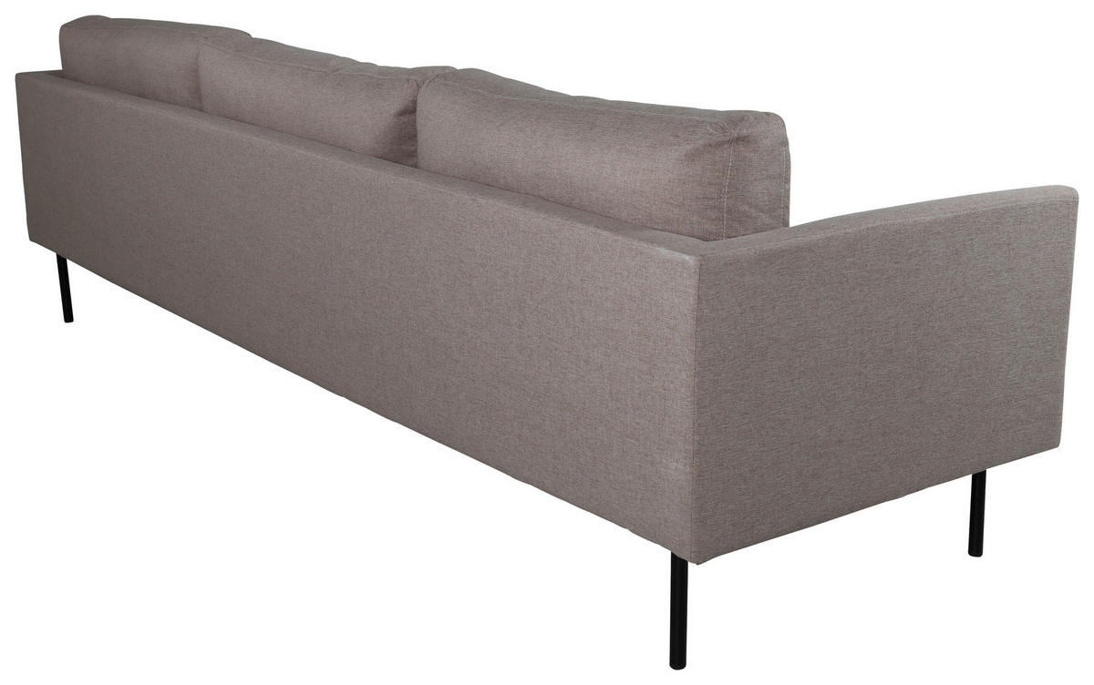 3-SITS SOFFA i textilväv brun, svart  - brun/svart, Design, metall/textil (260/78/80cm) - Livetastic