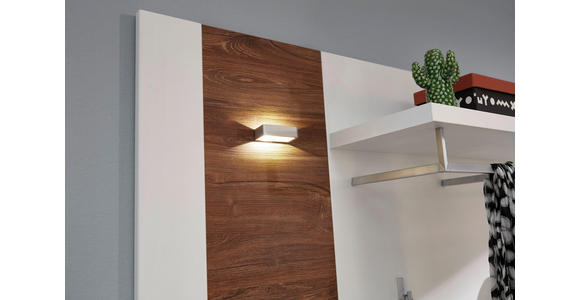 GARDEROBENPANEEL 100/128/25 cm - Weiß/Akaziefarben, Design, Holzwerkstoff (100/128/25cm) - Voleo