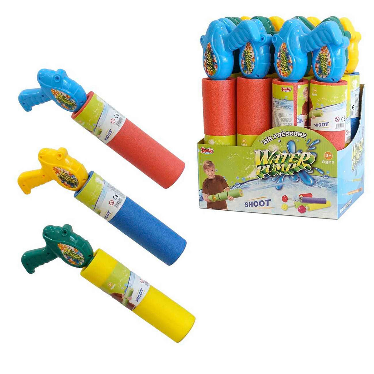 VODNA PIŠTOLA - modra/rumena, Basics, umetna masa (14/36/7cm)